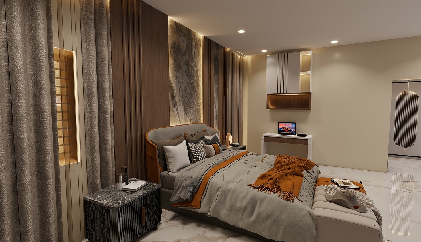 Glass display wardrobe interior