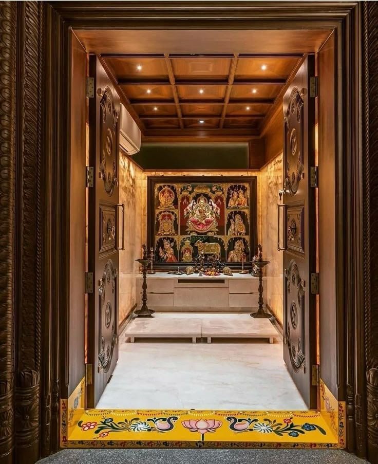 Traditional pooja room detail